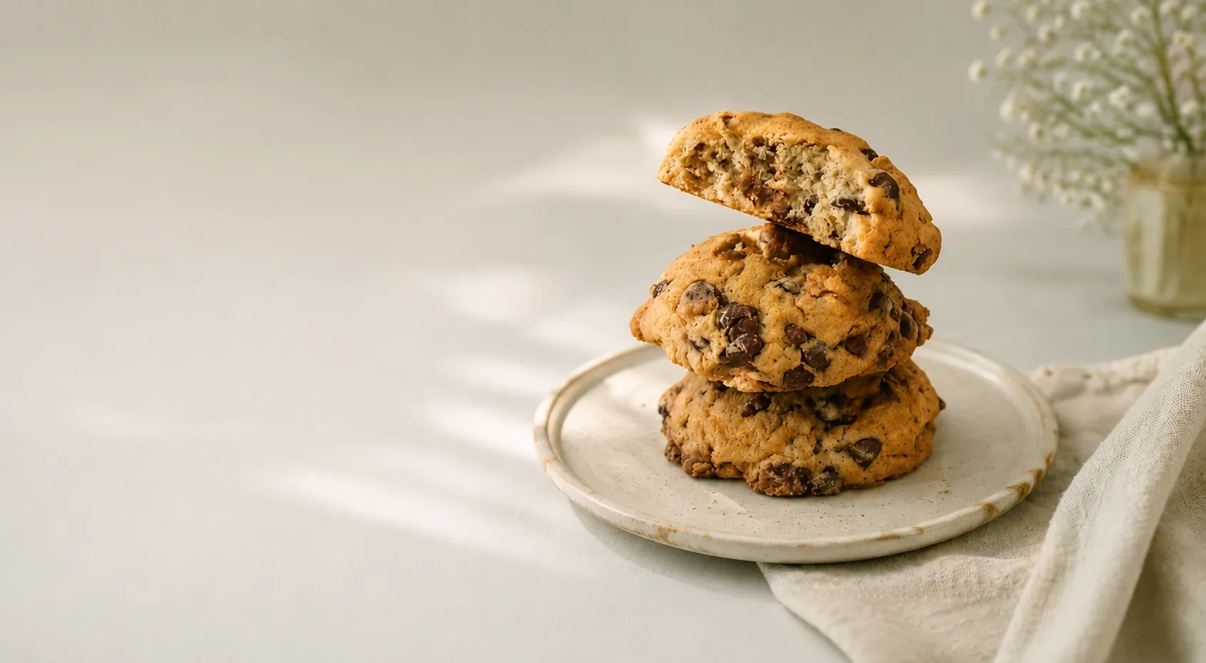 Cookies con chispas de chocolate y tartas artesanales